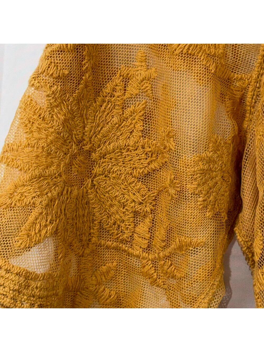 HYFVE Mustard Lace Romper Size Small NWT - Picture 5 of 9